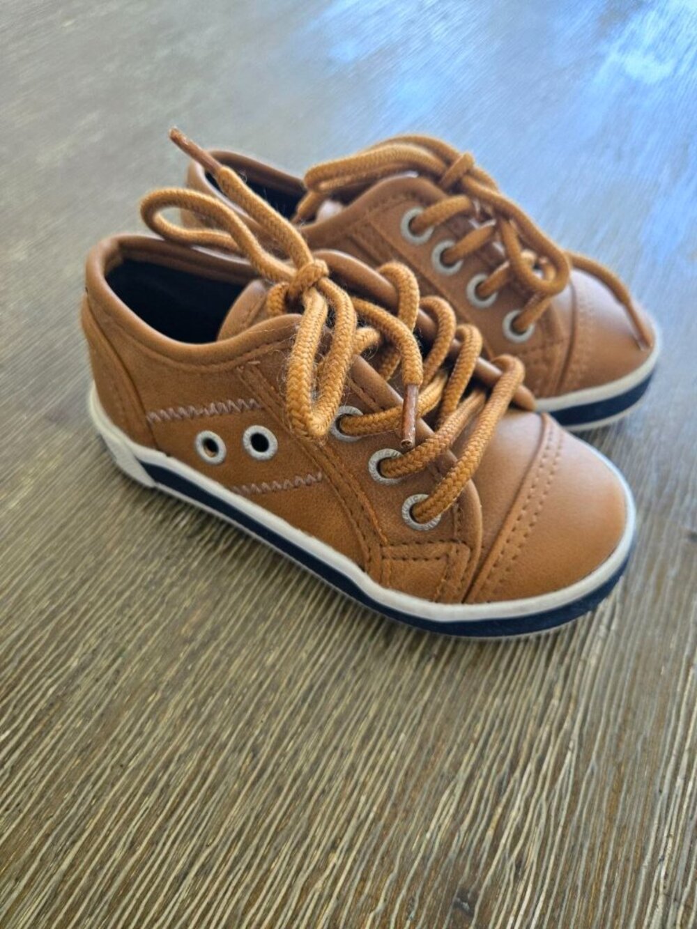 Nautica Toddler Boys Sneakers Size 6 Brown Casual Lace-Up Shoes EU 22 - Picture 3 of 5